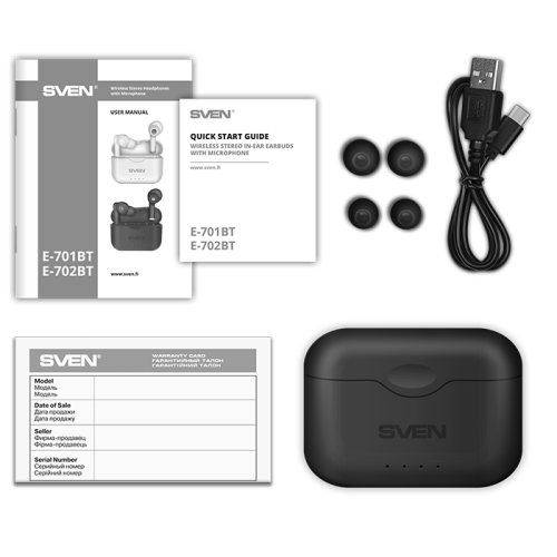 Гарнитура Bluetooth SVEN E-702BT черный