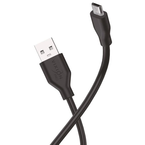 Кабель USB 2.0 A вилка - microUSB 2 м Vixion 2.4A VX-02m PRO черный
