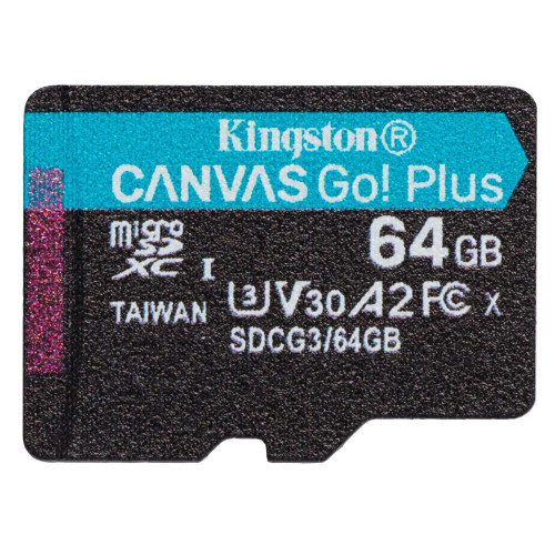 Карта micro-SD 64 GB Kingston SDCG3/64GbSP Canvas Go! Plus Class10 w/o a