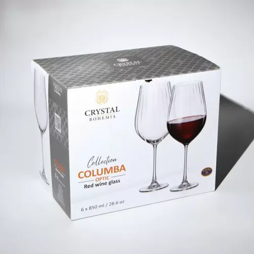 Набор бокалов для вина Bohemia Columba Optic, стекло, 850 мл, 6 шт.(9660964)
