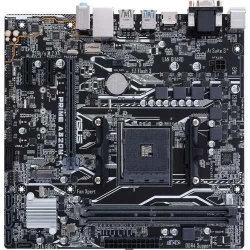 М/П SOC-AM4 Asus PRIME A320M-K/CSM Soc-AM4 AMD A320 2xDDR4 mATX AC`97 8ch(7.1) GbLAN RAID+VGA+