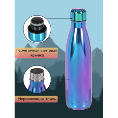 Термобутылка DANIKS Фиолетовый глитер, 0,5 л, SL-50ZL7-1 (396562)