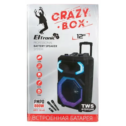 Акустика портативная ELTRONIC 30-40 CRAZY BOX 800  (*7)