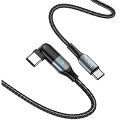 Кабель USB 3.0 Type C - Type C 1.5 м Hoco U100 5.0A PD 100W нейлон (Black)