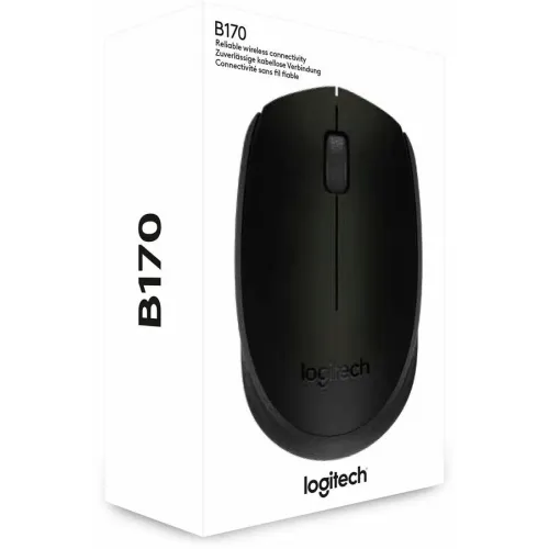 Мышь Logitech B170 серый/черный оптическая (1000dpi) беспроводная USB (2but)