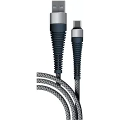 Кабель USB 3.0  Type-C to Type-C 1 м Borasco 2A 65W PD Fishbone усиленный серый