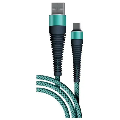 Кабель USB 2.0 A вилка - Type C 1 м Borasco 3А Fishbone усиленный тиффани