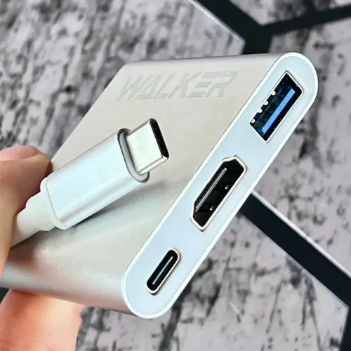 Коммутатор USB 2.0 WALKER WHUB-35 серебряный