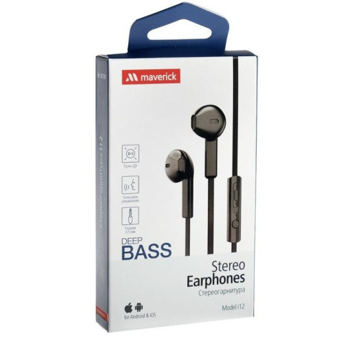 Гарнитура Maverick Deep Bass i12 черный