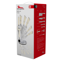 Набор ножей ZEIDAN Z-3124, 8 пр., бежевый
