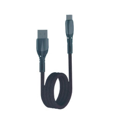 Кабель USB 3.0 A вилка - Type C 1 м VX-09c PRO Ceramic усиленный нейлоновый черно-серый