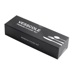 Набор столовых приборов VESSCOLE, черный/серебристый/узор, 24 пр.