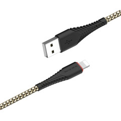 Кабель USB 2.0 A вилка - 8pin 1 м Borofone BX25 2.4A нейлон (Black)