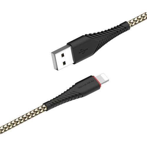 Кабель USB 2.0 A вилка - 8pin 1 м Borofone BX25 2.4A нейлон (Black)