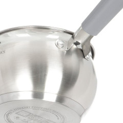 Ковш нерж. Daniks Модерн, индукция, силикон.руч., серый, 2 л.(SD-16SN)(294424)