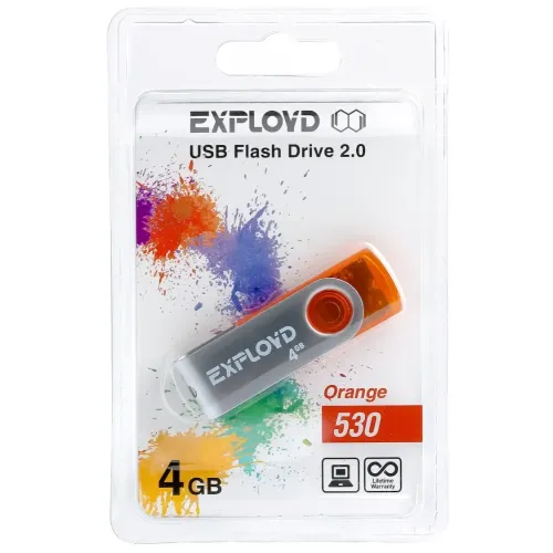 Карта USB2.0 4 GB EXPLOYD 530 оранжевый