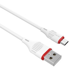 Кабель USB 2.0 A вилка - microUSB 1 м Borofone BX17 (White)