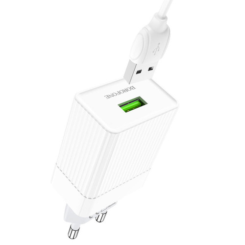 СЗУ BOROFONE 3.0A Type-C  PD 18W BA47A+ кабель белое