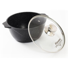 Кастрюля Мечта Гранит black Induction, алюм., индукция, 2 л., круглая, с крышкой (42802И)