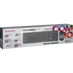 Клавиатура + мышь Defender Columbia C-775 RU беспроводной черный (45775) (*5)