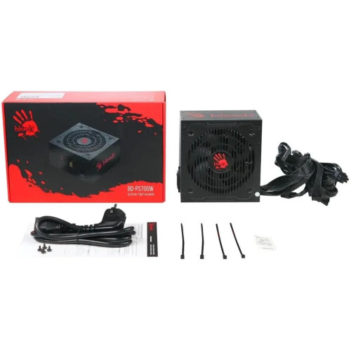Блок питания Bloody 700W BD-PS700W LED ATX 80 PLUS WHITE (20+4pin) APFC 120mm fan 6xSATA RTL