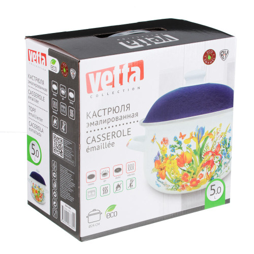 Кастрюля VETTA 5,0л Ирисы (894-494)