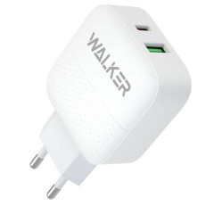 СЗУ WALKER 3А WH-37 18Вт, USB/Type-C, поддержка QC+PD, белое