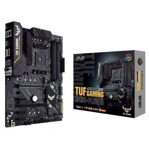 М/П SOC-AM4 Asus TUF GAMING B450-PLUS II Soc-AM4 AMD B450 4xDDR4 ATX AC`97 8ch(7.1) GbLAN RAID