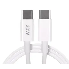 Кабель USB 3.0 Type-C - Type-C 1 м ZIBELINO 20W, 3А, белый