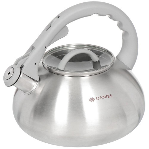 Чайник со свистком Daniks DSC-8801, нерж., 3 л.(296811)