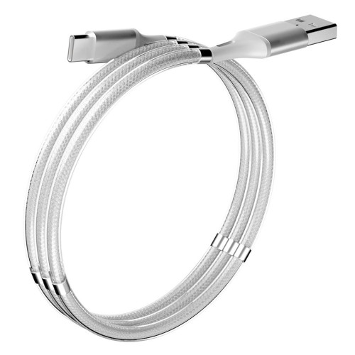 Кабель USB 2.0 A вилка - Type C 1.2 м OLMIO 2.1A MAGNET серый