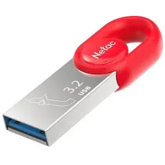 Карта USB3.2 128 GB NETAC UM2 NT03UM2N-128G-32RE серебристый/красный