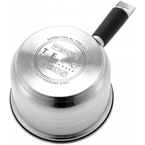 Ковш нерж. TECO, с крышкой, 2,1 л.(TC-S2100-06B)