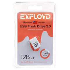 Карта USB2.0 128 GB EXPLOYD 640 белый