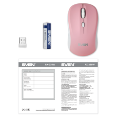 Мышь SVEN RX-230W розовая