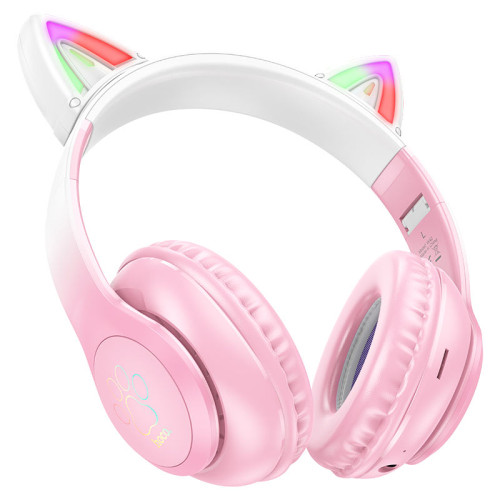 Гарнитура Bluetooth HOCO W42 Cat Pink