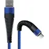 Кабель USB 2.0 A вилка - microUSB 1 м Borasco 3А Fishbone усиленный темно-синий