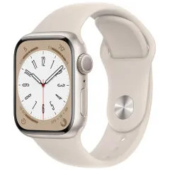 Смарт-часы Apple Watch 8 GPS Starlight Aluminum Case with Midnight Sport Band 45mm сияющая звезда