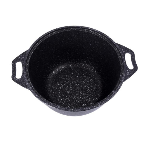 Кастрюля Kukmara, Темный мрамор, алюм., индукция, черная, 4 л.(кмти42а)