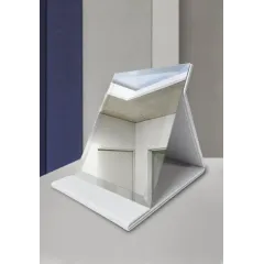 Зеркало косметическое настольное, складное, 20,5х15.5 см, белое