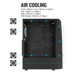 Корпус Aerocool Wave-G-BK-v2 черный