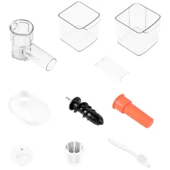 Соковыжималка шнековая Kitfort КТ-1110-2 белый/оранжевый