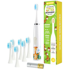 Зубная щетка детская DENMARE DM-02BT, жираф, белая