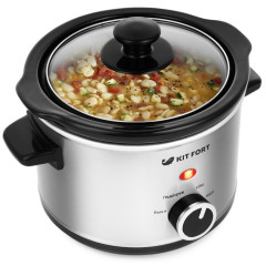 Медленноварка Kitfort КТ-205 1.5л серебристый/черный