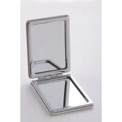 Зеркальце косметическое складное, экокожа, прямоугол., белое