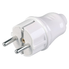 Вилка IEK 2P+E прямая 16А белая EVP10-16-01-K01 (568481)