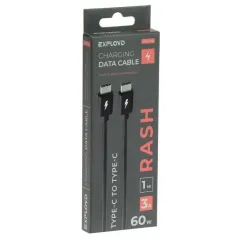 Кабель USB 3.0 Type C - Type C 1 м EXPLOYD 3A 60W EX-K-1139