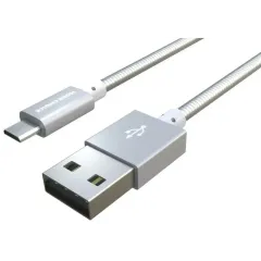 Кабель USB 2.0 A вилка - microUSB 1 м More choice K31m (Серебристый)
