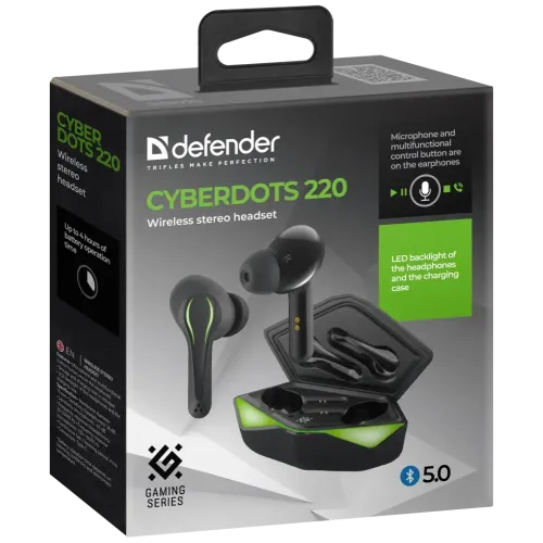 Гарнитура Bluetooth DEFENDER CyberDots 220 черный
