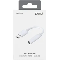 Кабель Lightning - AUX Jack 3.5mm Pero AD13 белый